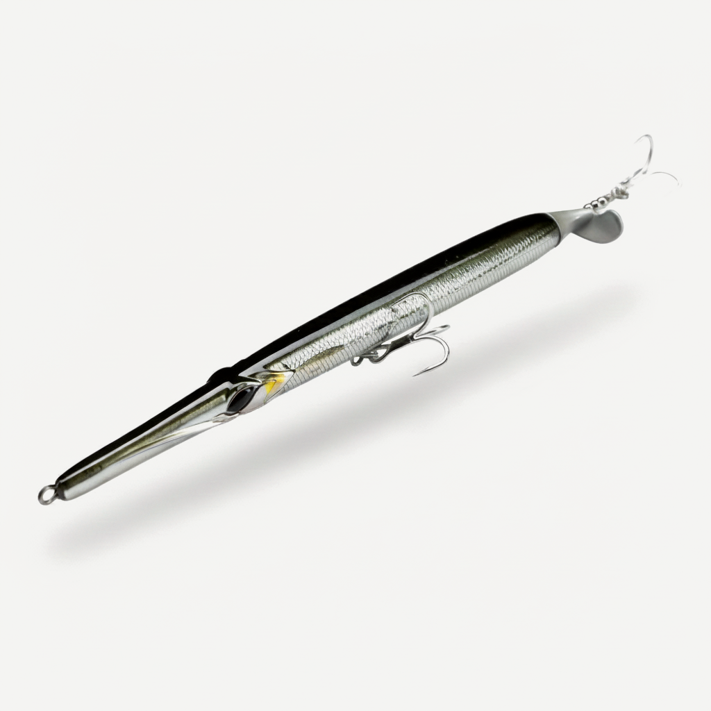 Hunthouse Propeller Needle Lure 225mm/40g Floating Pencil Fishing Baits Surface Aguglia Turbo For bluefish Seabass Tackl