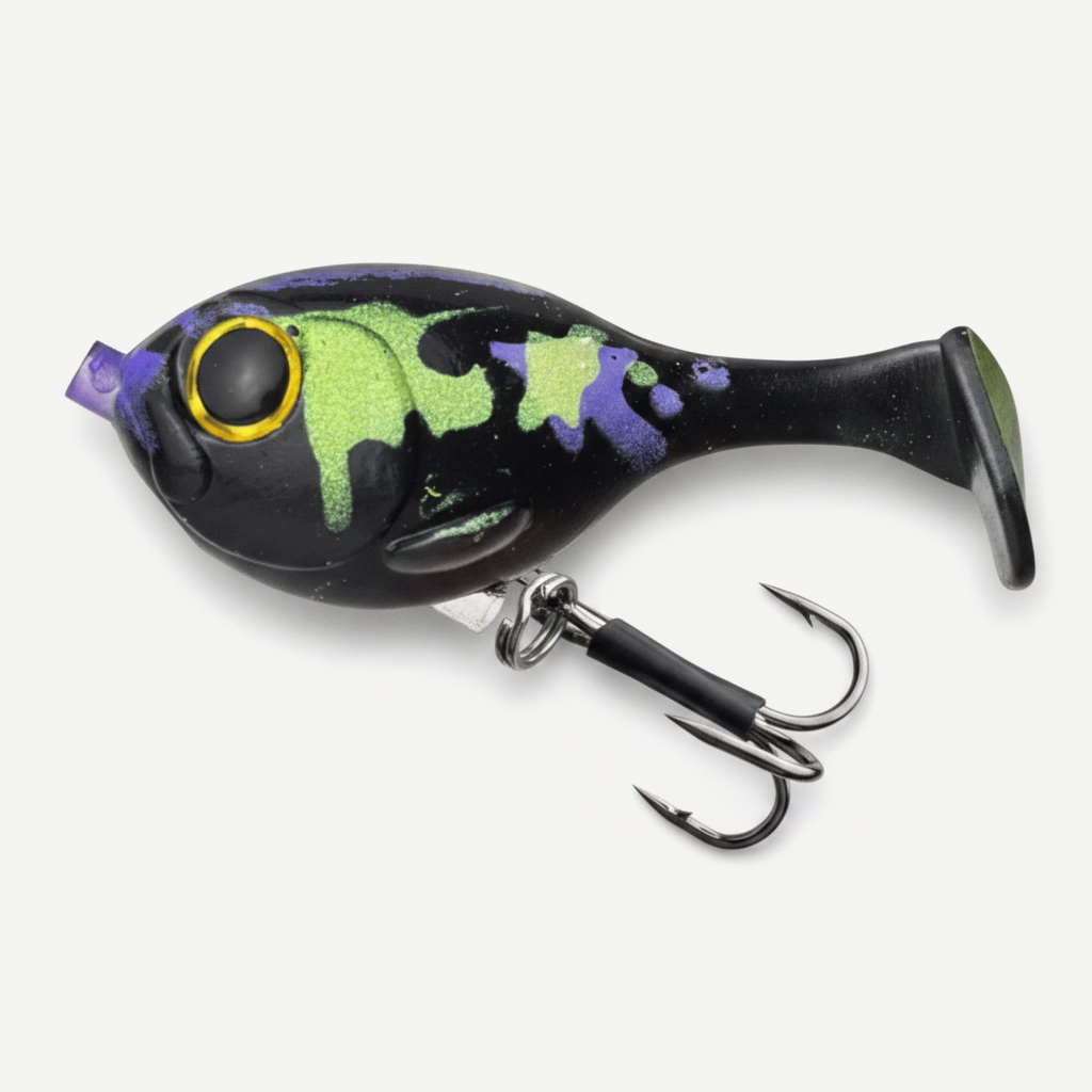 TSUYOKI Silicone Fishing Lure with Hook for Bass, Baby Deraball Swimbait, Soft Lure, Balloonfish, 60mm 10g, Illex Lure 2