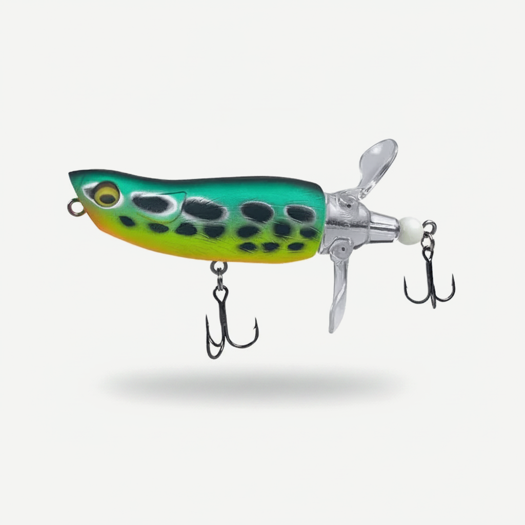 Whopper Plopper Style Topwater Popper with Rotating Tail 85mm