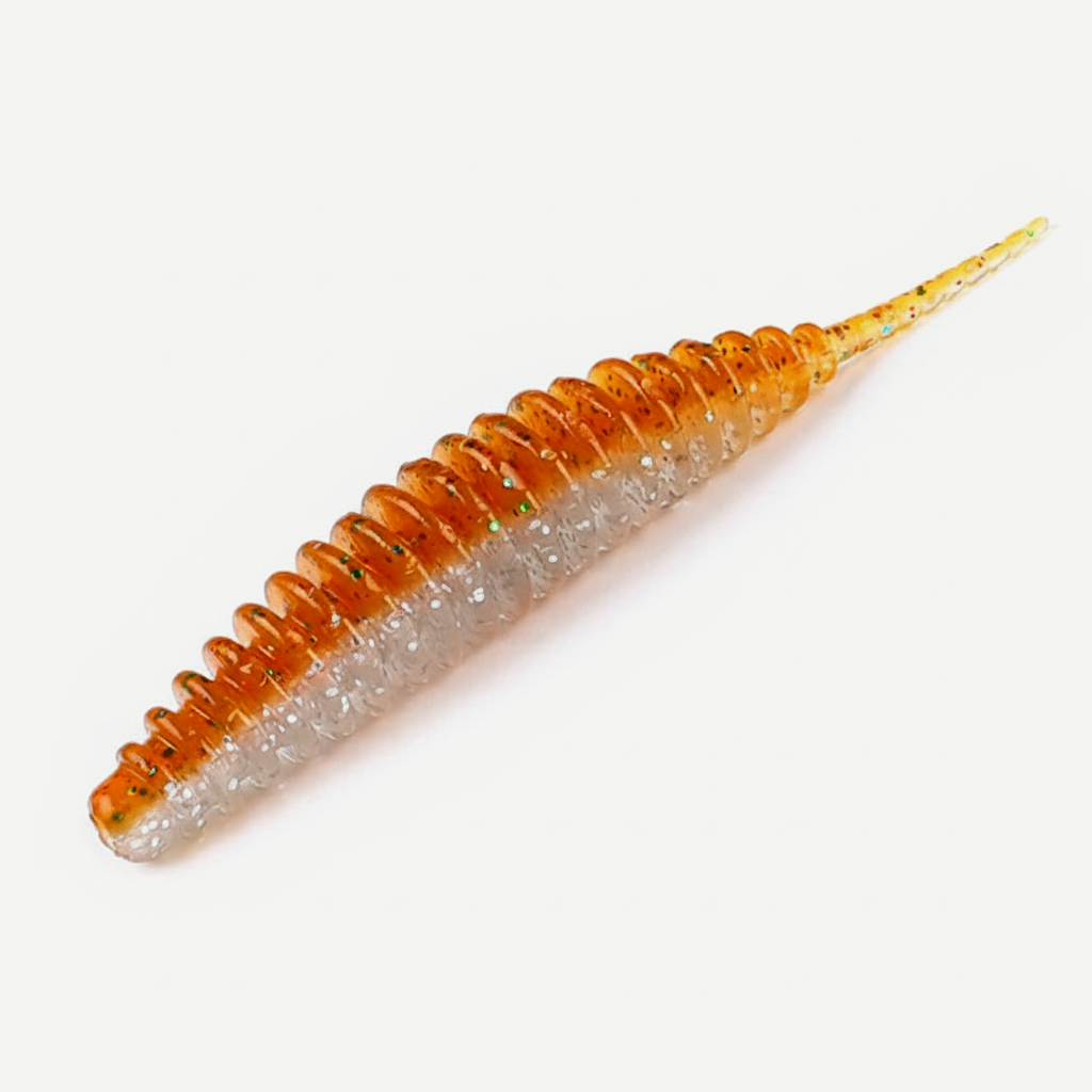 Bearking Ribbed Finesse Worms - Soft Plastic Bass Bait (20pk)