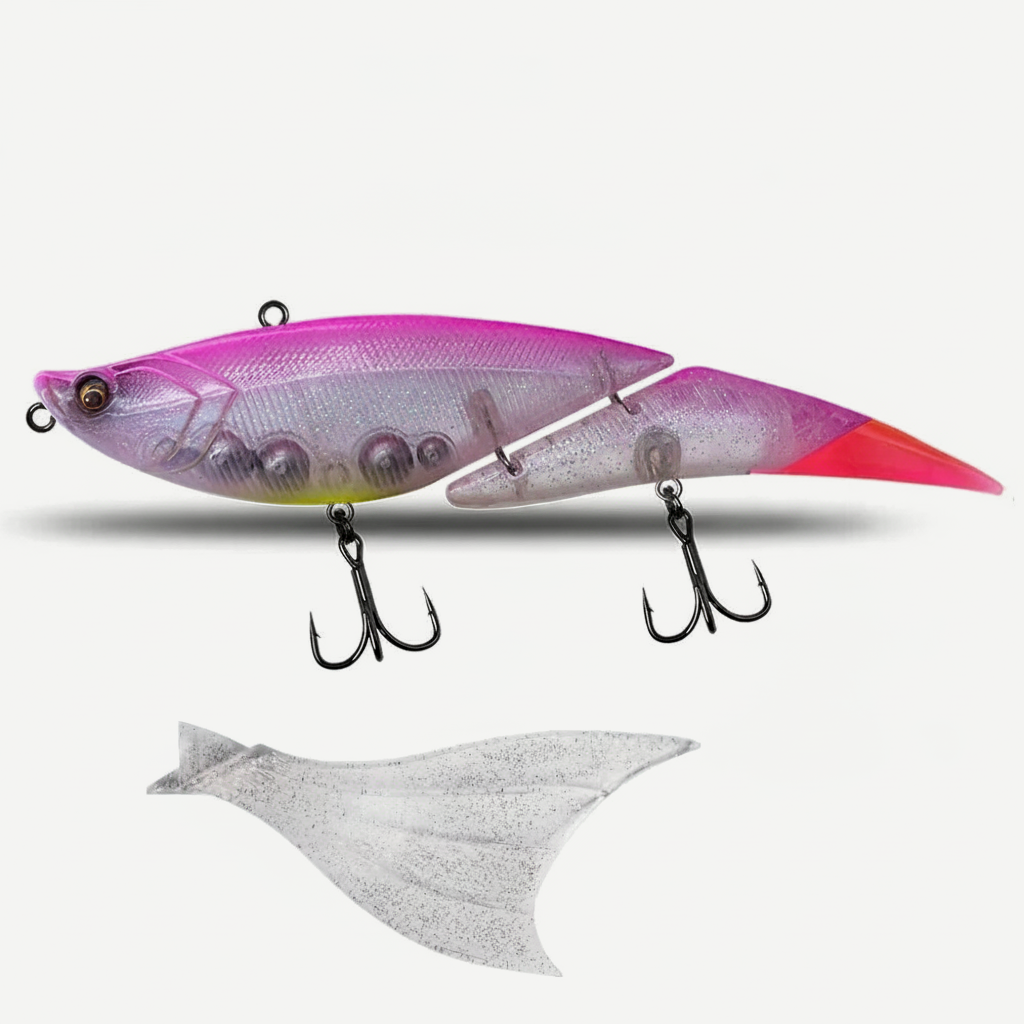 TSUYOKI Swimbait Jointed Lure, Freshwater, Floating Wobbler, Two Tails, Big Giant Fishing Lure, DaVinci 190, 55g, 190mm