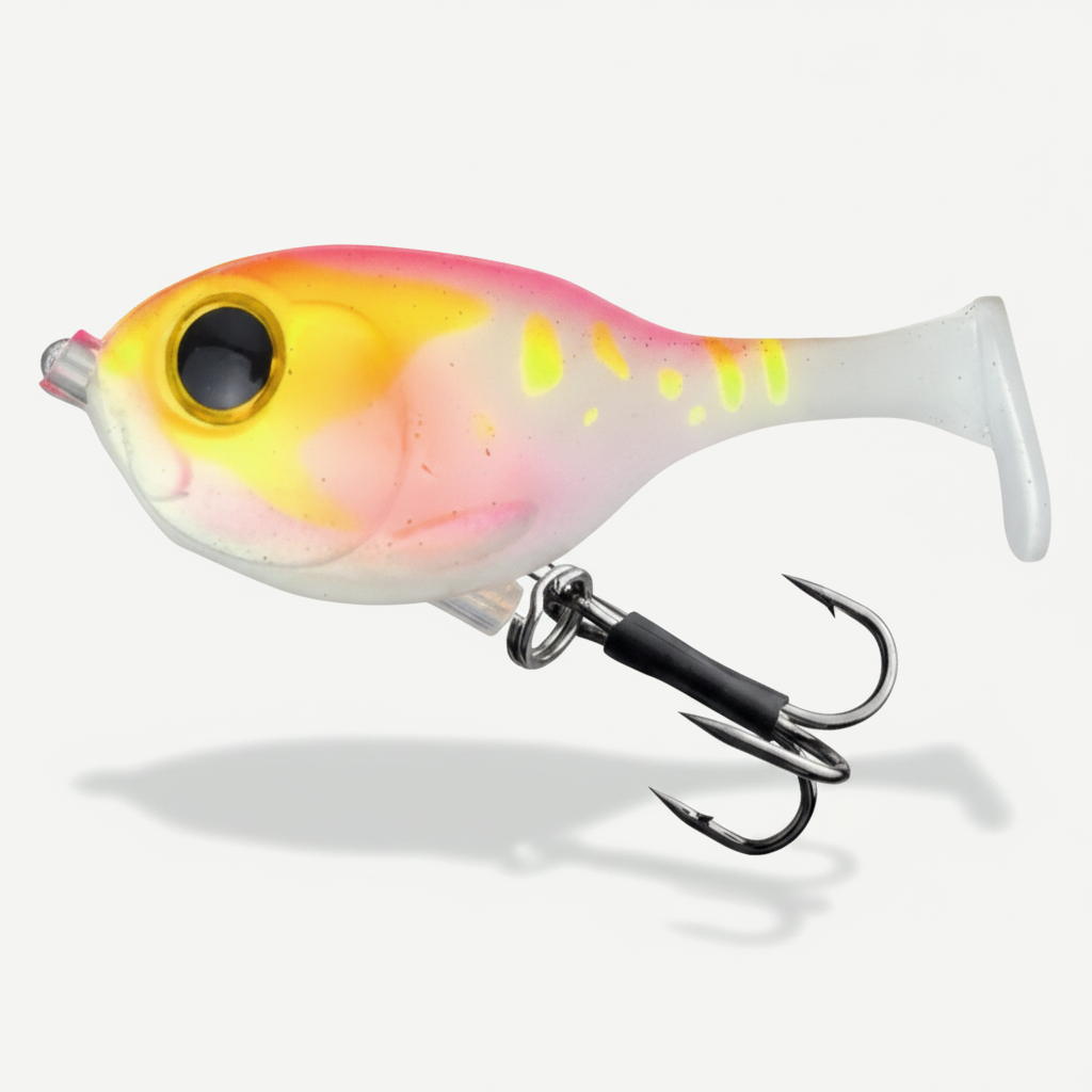 TSUYOKI Silicone Fishing Lure with Hook for Bass, Baby Deraball Swimbait, Soft Lure, Balloonfish, 60mm 10g, Illex Lure 2
