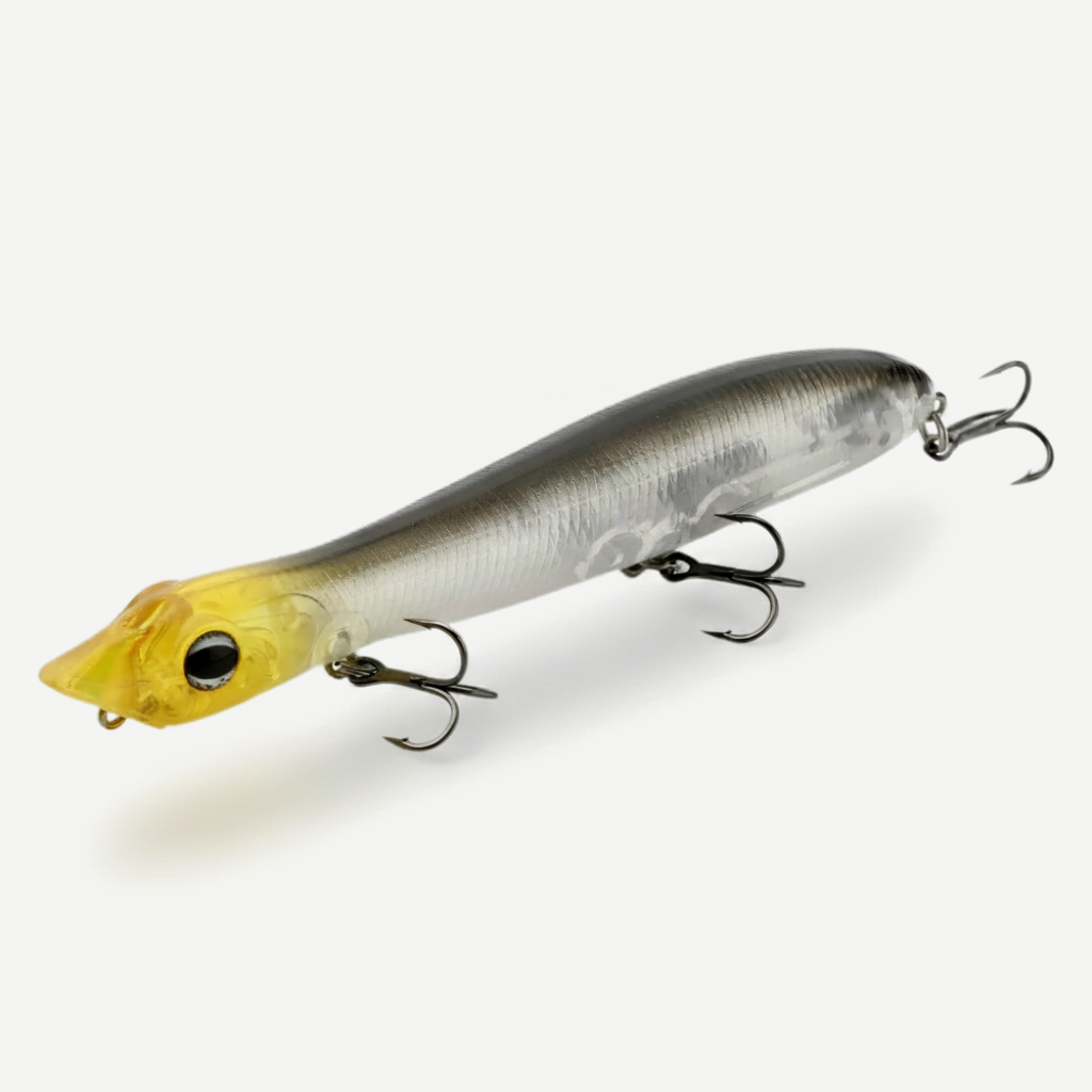 TSUYOKI Artificial Hard Bait Walker Popper for Bass Trout Fishing, Surface Popper Fish Lure, 125mm, 17.5g, WTD Patchinco