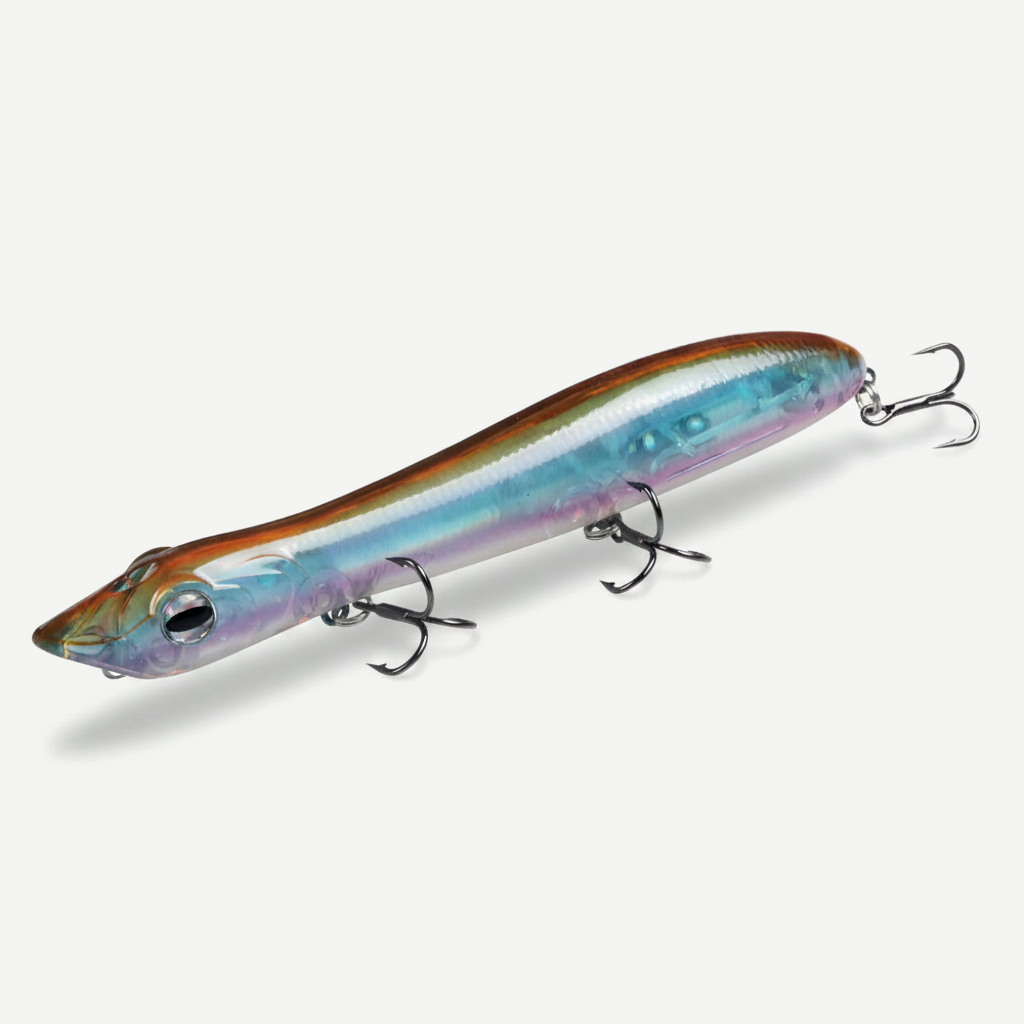 TSUYOKI Artificial Hard Bait Walker Popper for Bass Trout Fishing, Surface Popper Fish Lure, 125mm, 17.5g, WTD Patchinco
