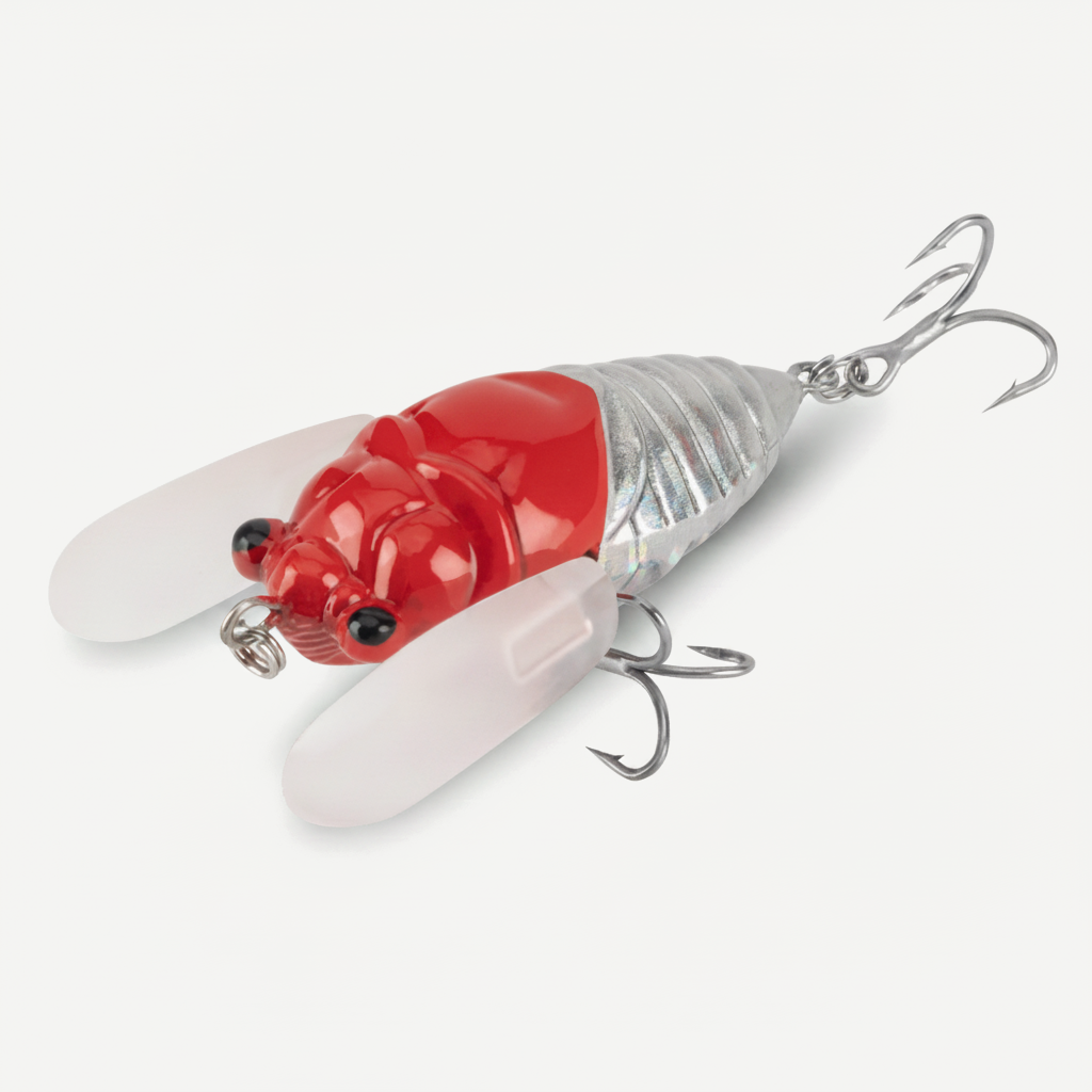 KINGDOM Fishing Lures Cicada 5.5g 12g Floating Atificial Hard Bait Soft Wings Realistic Design 3X Hooks Catfish Snakehea