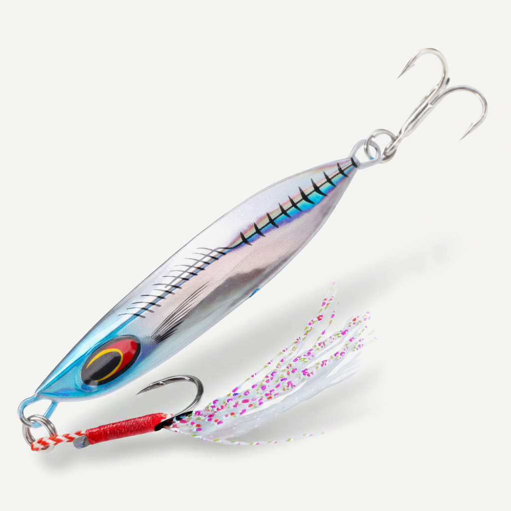 Hunthouse Metal Jig Fishing Lure Spoon Slow Sinking Hard Bait 65mm 20g jigging Casting For Saltwater Pike Bass Trout Fis