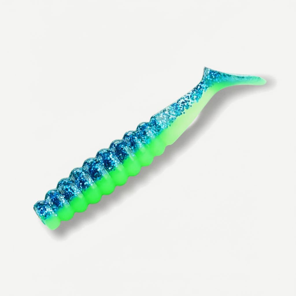 BEARKING Ribbed Paddle Tail Swimbait Grubs, 42mm & 60mm