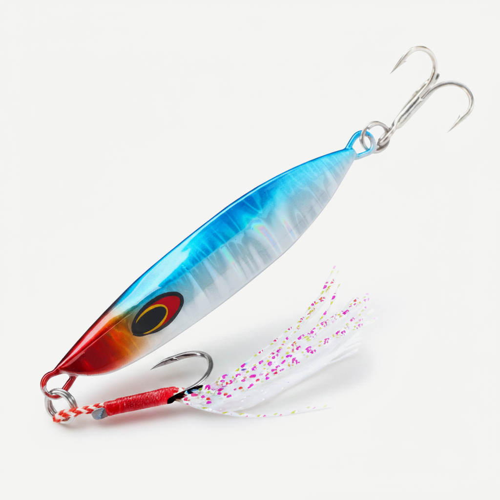 Hunthouse Metal Jig Fishing Lure Spoon Slow Sinking Hard Bait 65mm 20g jigging Casting For Saltwater Pike Bass Trout Fis