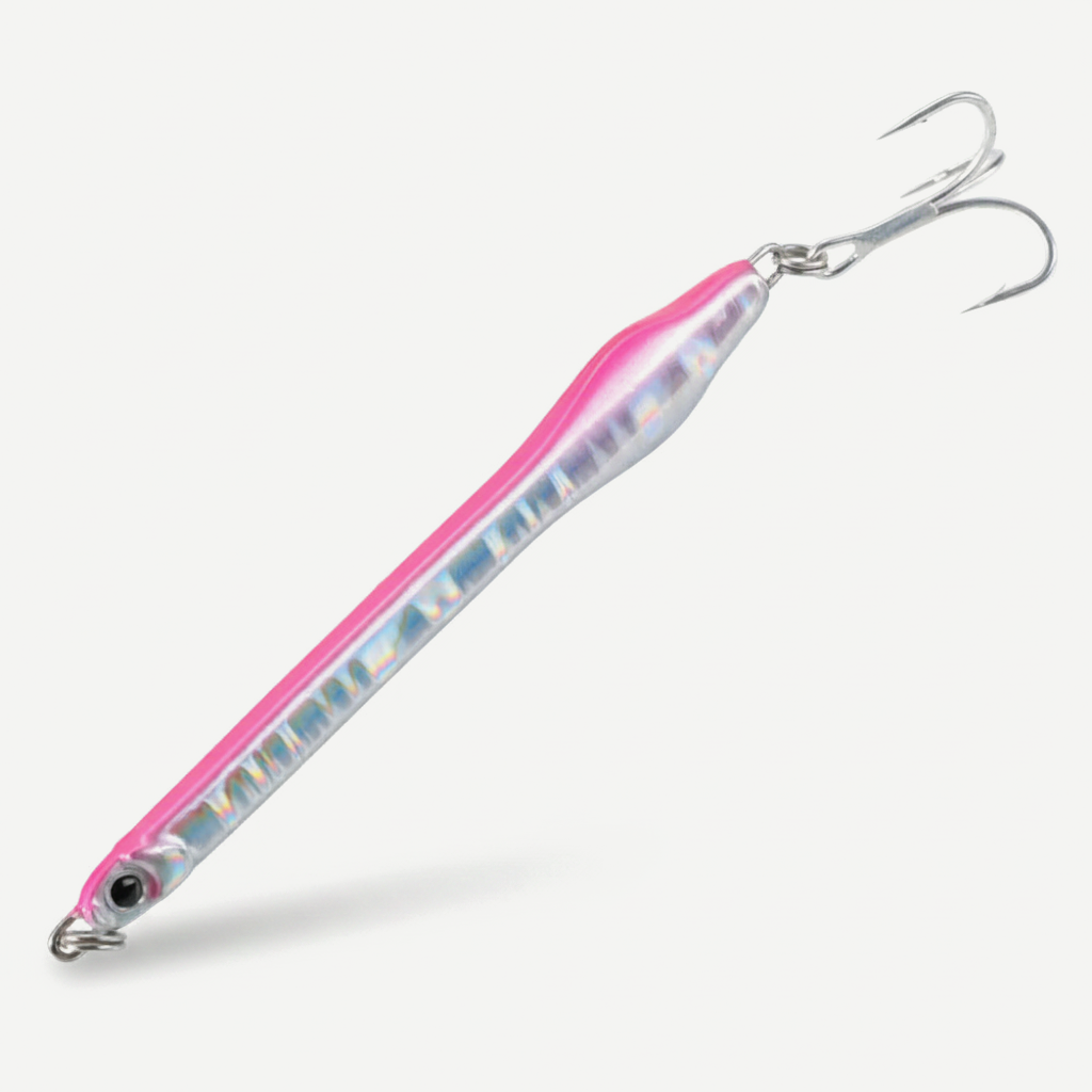 Hunthouse Metal Jig Fishing Lures 77mm/20g Saltwater Slow Sinking Laser Jigging Baits Wide Tailed For Bass Tuna Fish Tac