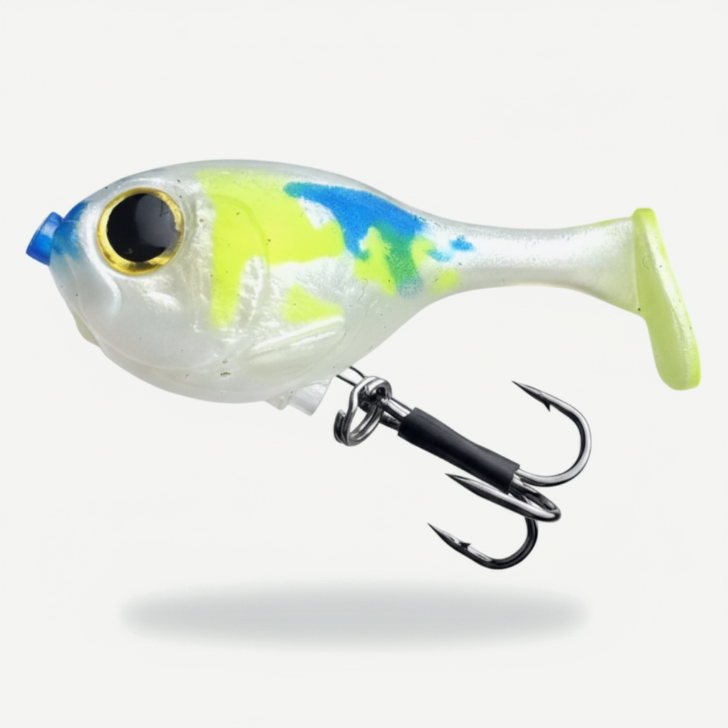 TSUYOKI Silicone Fishing Lure with Hook for Bass, Baby Deraball Swimbait, Soft Lure, Balloonfish, 60mm 10g, Illex Lure 2