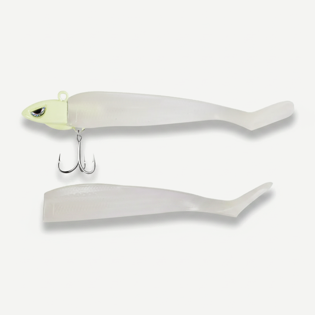 Hunthouse Glow Soft Minnow Fishing Lure 120mm Soft Silicone Bait Sinking Spinning Wobbler For Seabass Pike Saltwater Tac