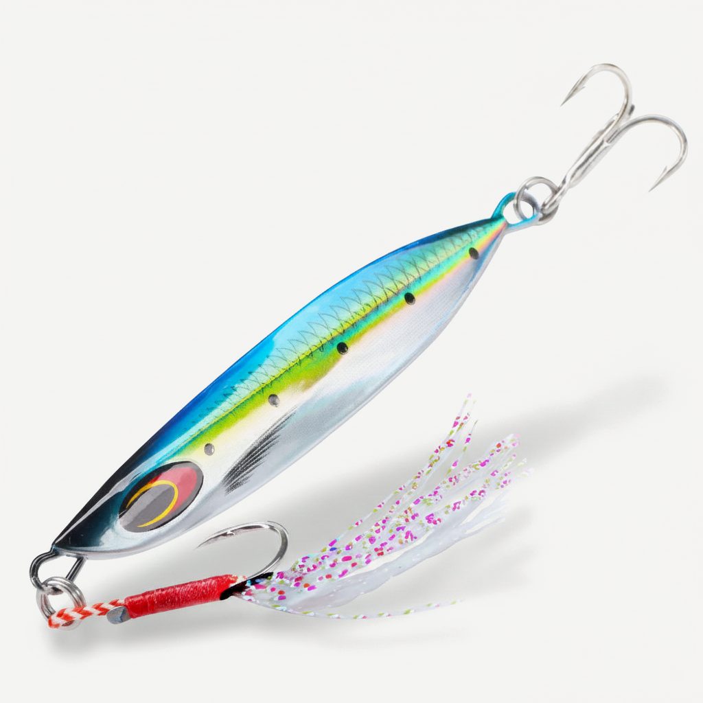 Hunthouse Metal Jig Fishing Lure Spoon Slow Sinking Hard Bait 65mm 20g jigging Casting For Saltwater Pike Bass Trout Fis