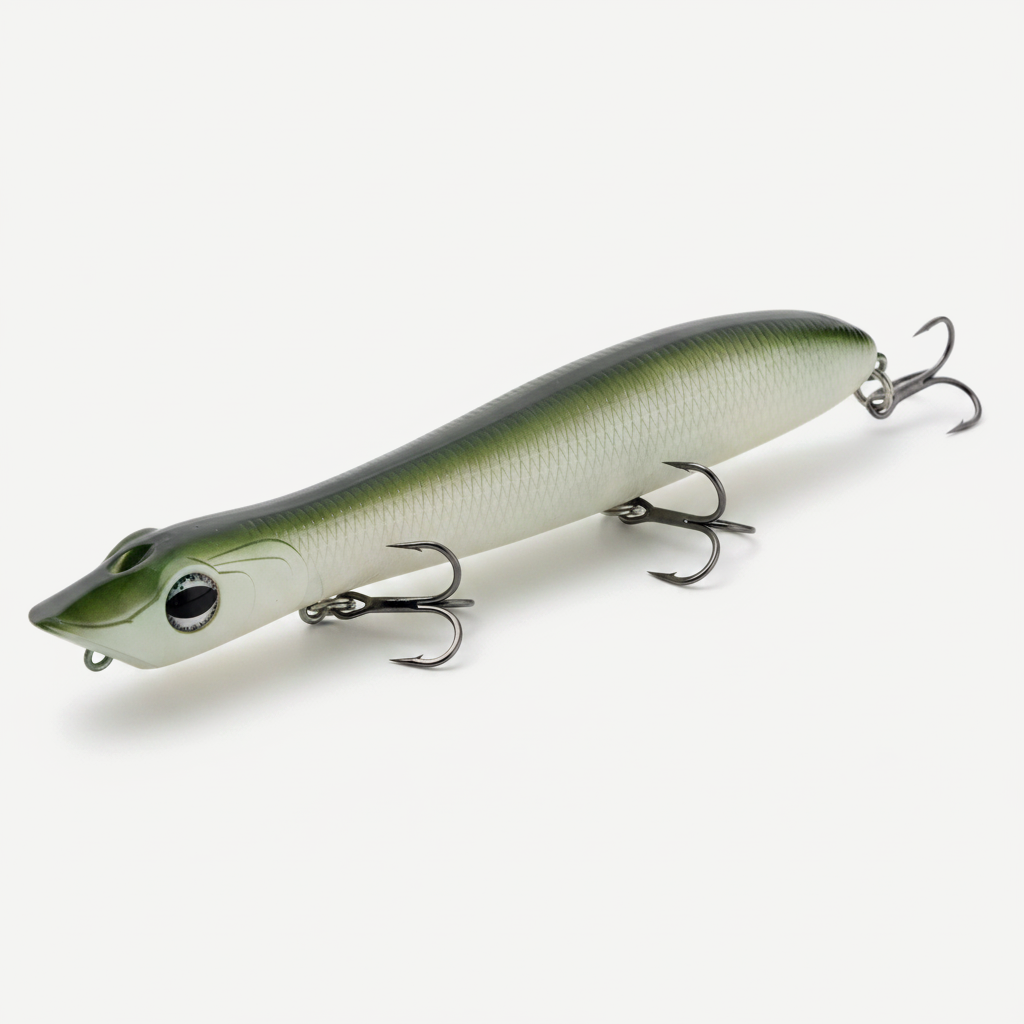 TSUYOKI Artificial Hard Bait Walker Popper for Bass Trout Fishing, Surface Popper Fish Lure, 125mm, 17.5g, WTD Patchinco