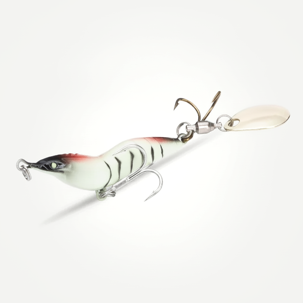 Kingdom Metal Shrimp Sinking Jig with Spinner Spoon