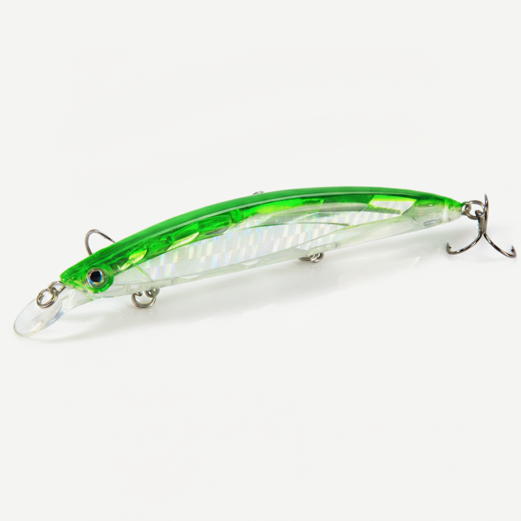 Hunthouse 3D Laser Minnow Floating Fishing Lure Jerkbait 133mm 19g Long Casting Bait For Snapper Baracudda Duplex Platin