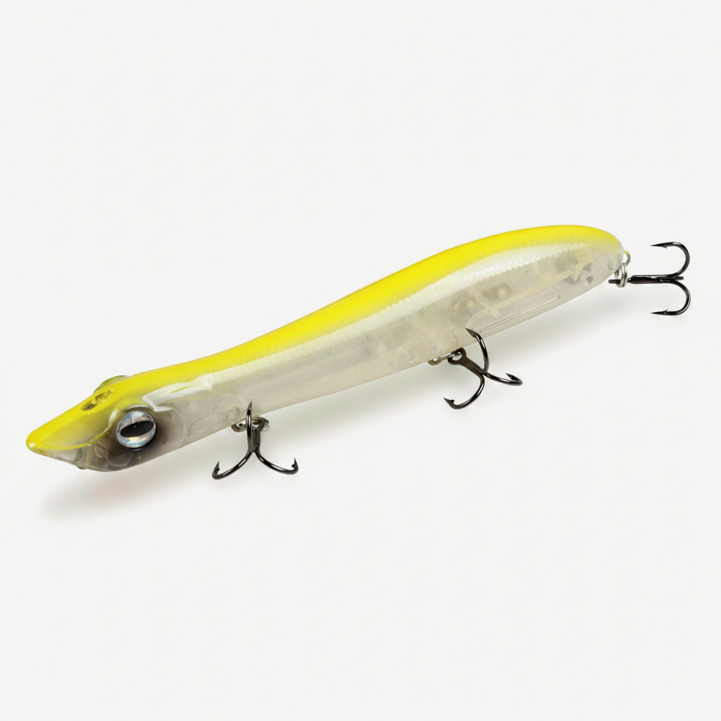 TSUYOKI Artificial Hard Bait Walker Popper for Bass Trout Fishing, Surface Popper Fish Lure, 125mm, 17.5g, WTD Patchinco