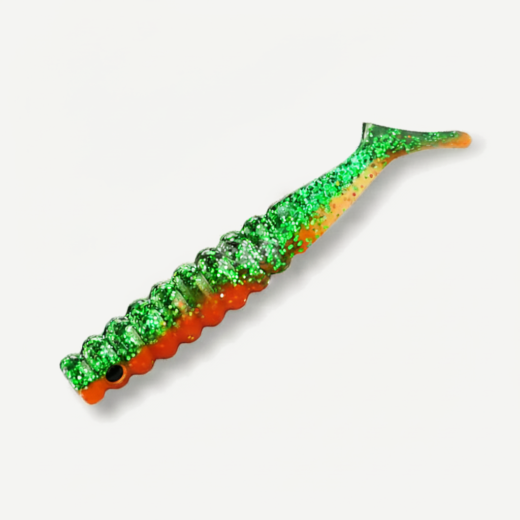 BEARKING Ribbed Paddle Tail Swimbait Grubs, 42mm & 60mm