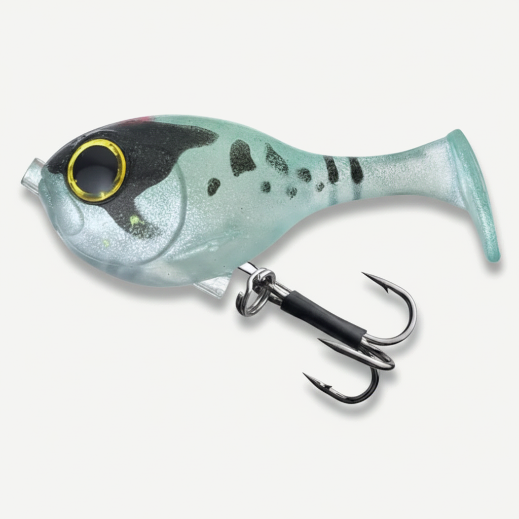 TSUYOKI Silicone Fishing Lure with Hook for Bass, Baby Deraball Swimbait, Soft Lure, Balloonfish, 60mm 10g, Illex Lure 2