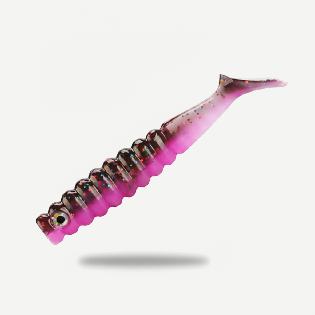 BEARKING Ribbed Paddle Tail Swimbait Grubs, 42mm & 60mm