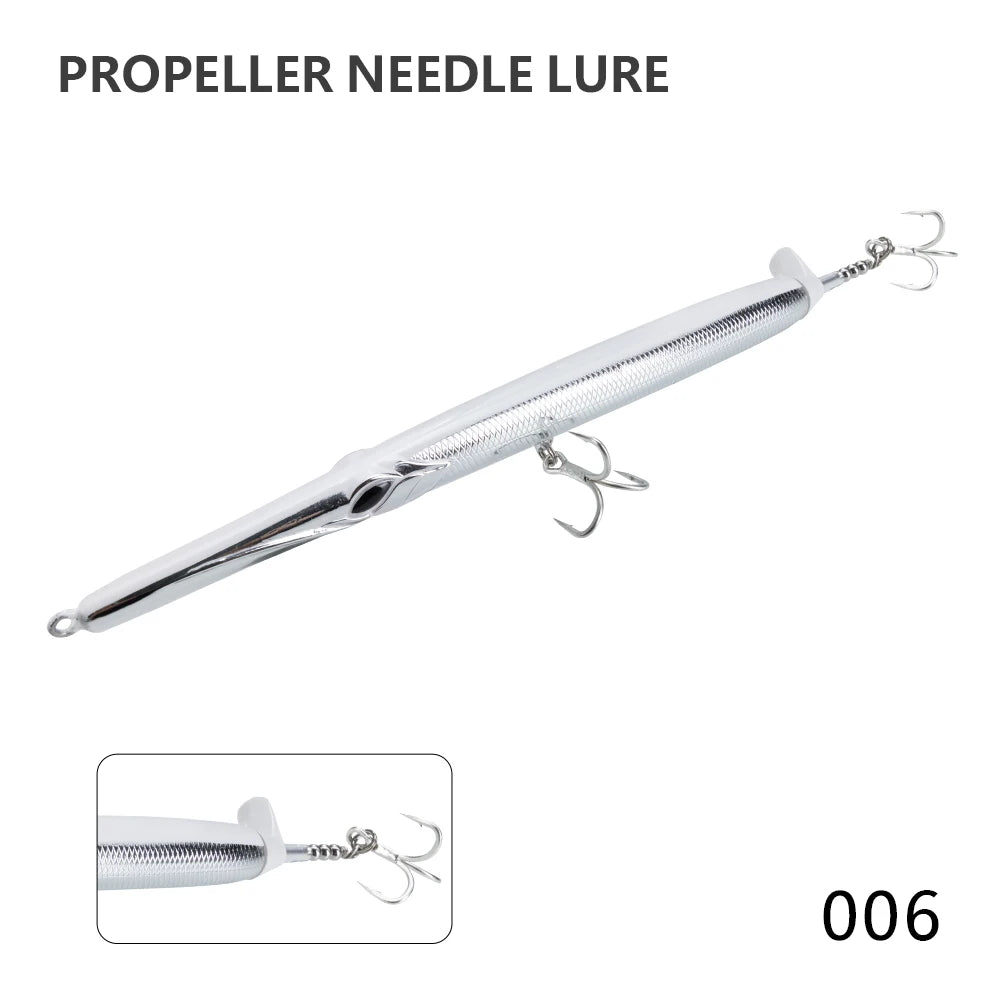 Hunthouse Pencil Fishing Lures 225mm/40g Surface Baits Propeller Needle Floating For Fish Bluefish Seabass Lw550