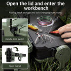 Hunthouse 12L Large Fishing Tackle Box 43*18.5*28cm Multifunction Stand Rod Holder Cup Live Fish Bucket Thickening Storage Box