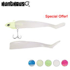 Hunthouse Glow Soft Minnow Fishing Lure 120mm Soft Silicone Bait Sinking Spinning Wobbler For Seabass Pike Saltwater Tackle