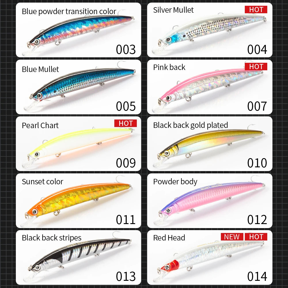 Hunthouse Tide Minnow Slim Fishing Lures 148mm 22.8g Floating Hard Jerkbait For Seabass Sea Trout Leurre Pesca