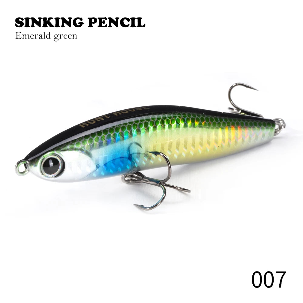 Hunthouse Honey Trap Pencil Sinking Fishing Lure 95MM/24G Hard Wobblers Trolling Saltwater For Pike Sea Bass Fish Tackle LW538