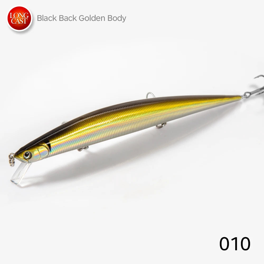Hunthouse Tide Slim Minnow 175mm 24.5g Floating Wobble Flyer Minnow Fishing Lure Saltwater ABS Plastic For Seabass LW149