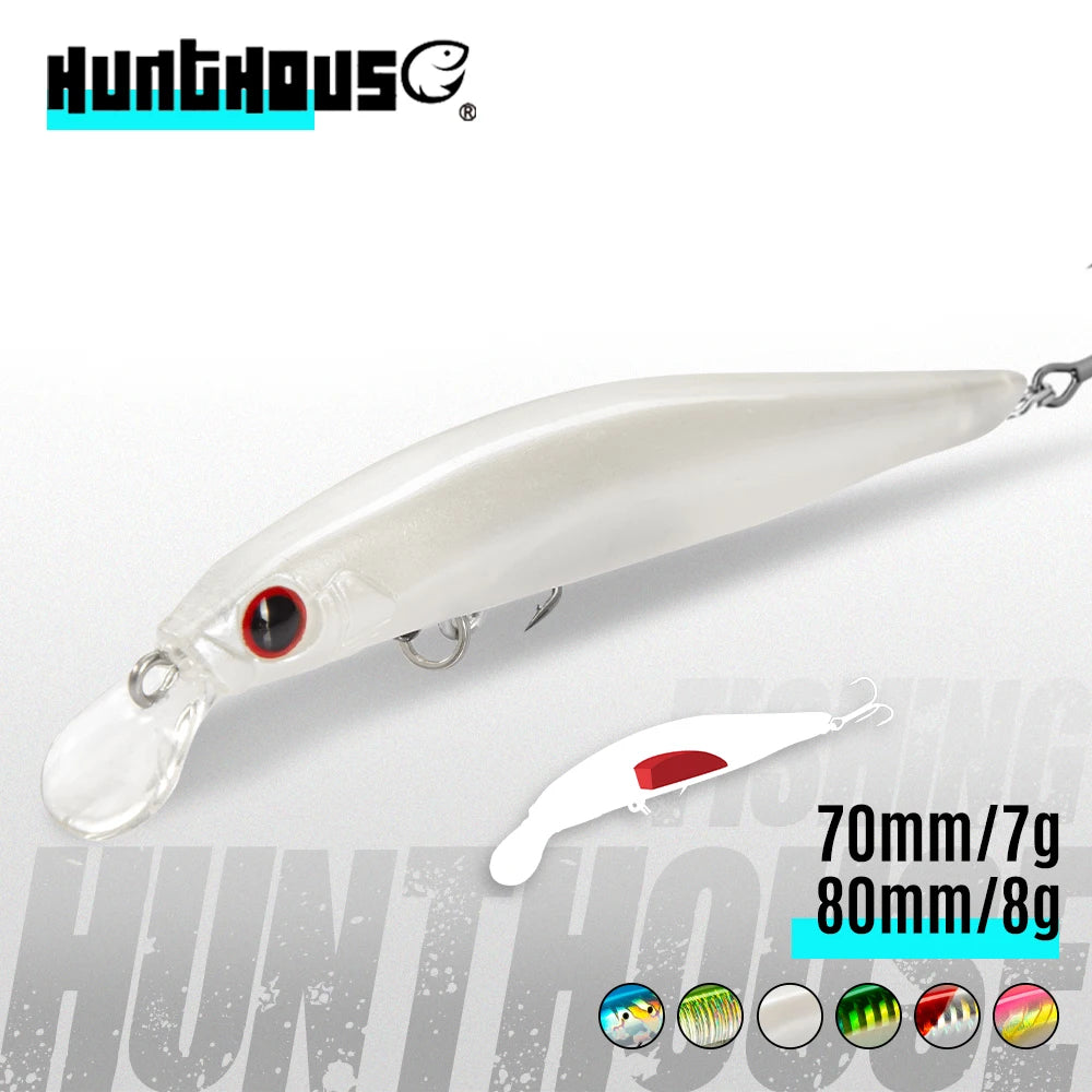 Hunthouse Artist Minnow Fishing Lure 70/80/105mm Sinking Jerkbait Wobblers Hard Lure Fishing Tackle Pesca For Bass Trout LW401
