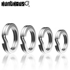 Hunthouse 30PCS/bag 3mm-8mm Flatten Double Circle Stainless Steel Connector Fishing Split Rings Swivel Fishing Accessories