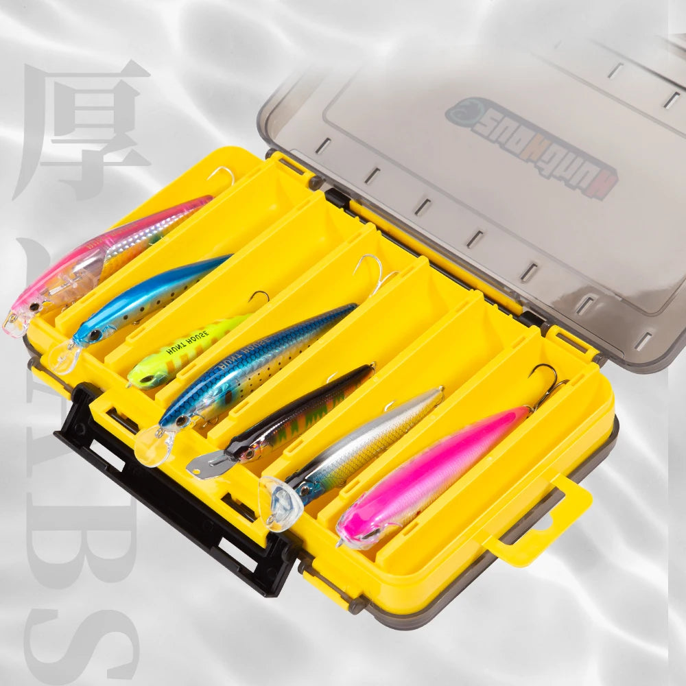 Hunthouse Fishing Accessories Fishing Box Compartments Lure Hook Boxes Storage Double Sided High Strength Fishing Tackle