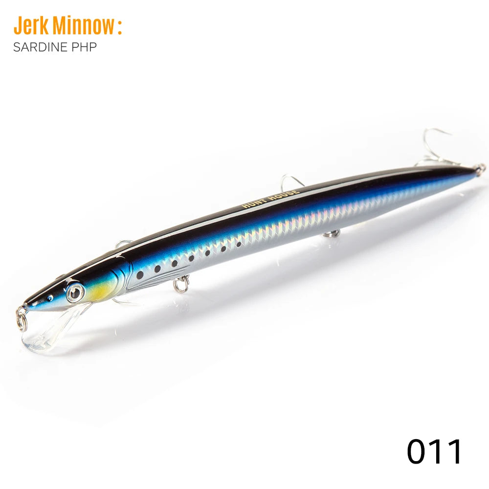 Hunthouse Sandeel Minnow Fishing Lure 143/173/208mm Long Casting Floating Wobblers Jerkbait Fish Tackle For Sea Bass LW402