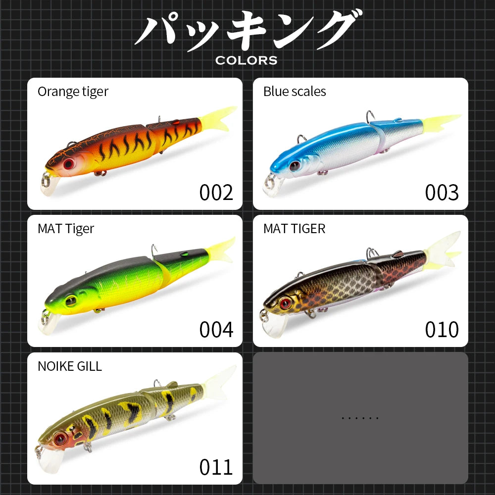 Hunthouse Magallon Pike Fishing Lure Minnow Quality Professional Bait 113mm 13.7g Fishing Jointed Bait