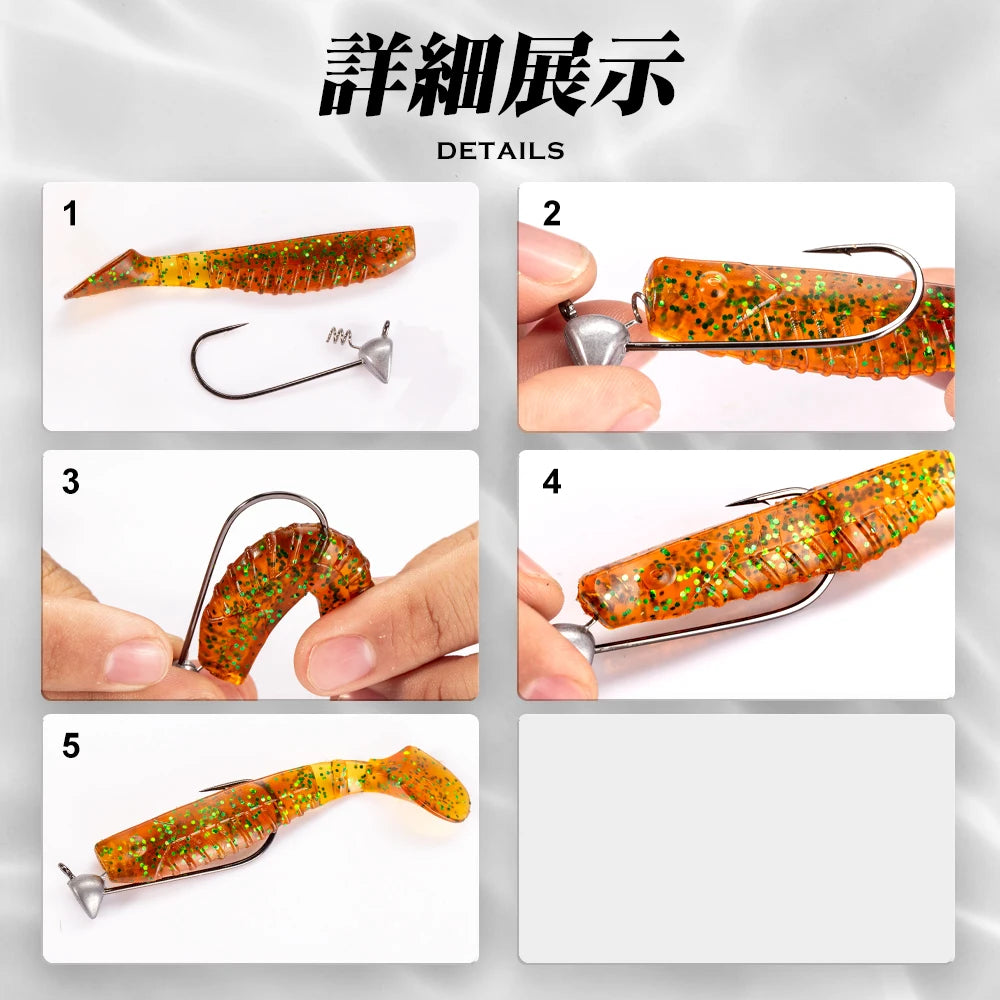 Hunthouse 3.5g 5g 6.5g Shaky Flat Hook Triangle Jig Head Weighted Twistlock Swimbait Hook Tackle Accessories For Soft Lure LW323