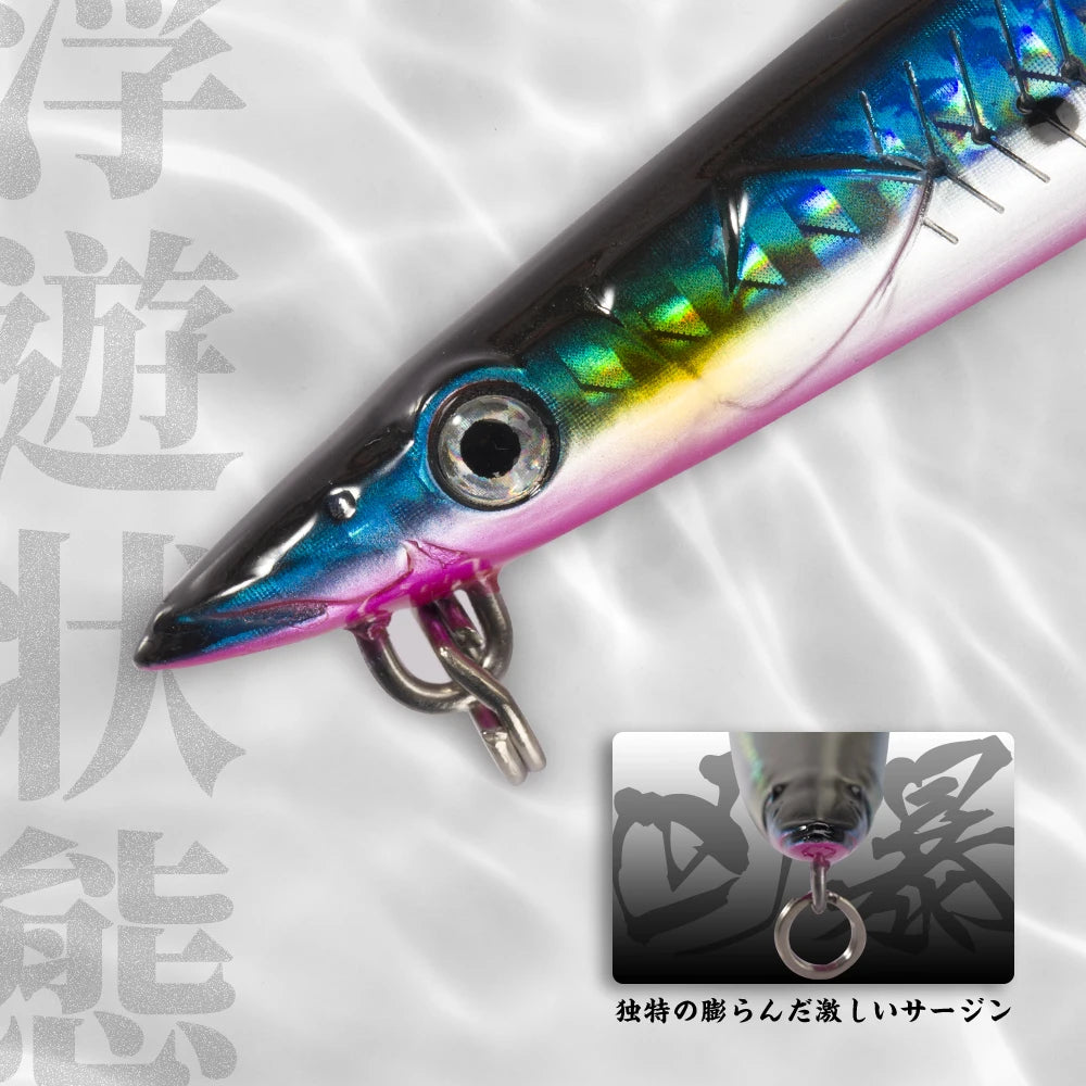 Hunthouse Sea Fishing Pencil Lure 180mm 37gS Sinking Hard Creature Baits Sandeel Lures Fishing For Sea Bass LW502