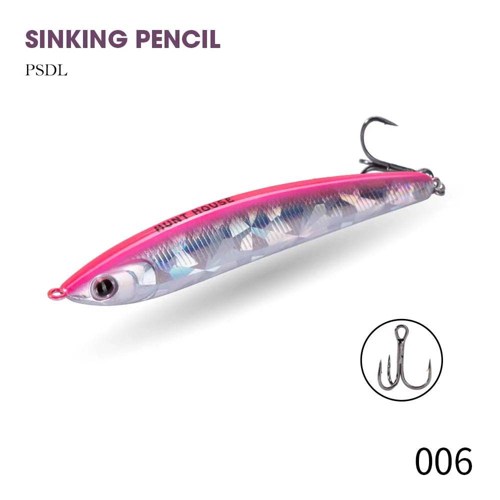 Hunthouse Sinking Pencil Fishing Lures 100mm 33g Sinking Stickbait Long Casting Jigging Artificial for Bass Trout Pesca Tackle