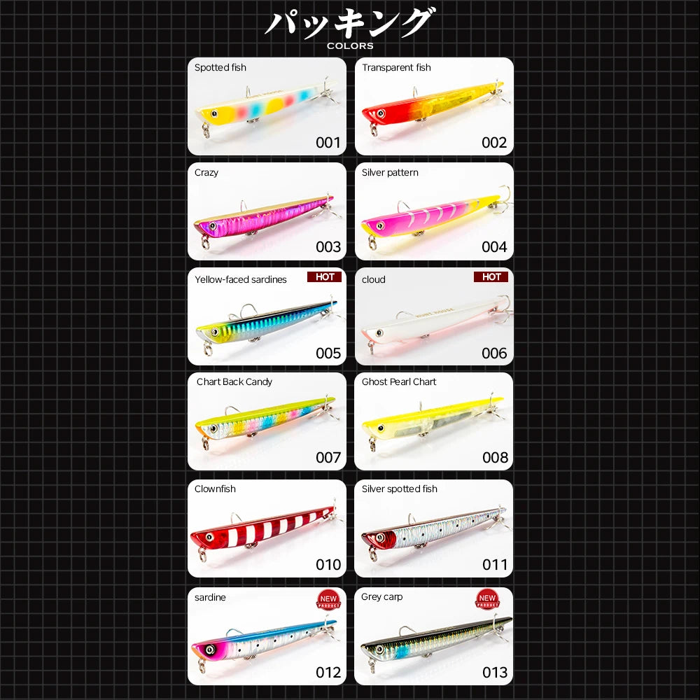 Hunthouse 99mm 155mm Fishing Lure Pencil Lure Bay Ruf Manic Sinking Hard Bait Freshwater Wobblers Accessories Pike Fish Tackle