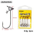 Hunthouse 3.5g 5g 6.5g Shaky Flat Hook Triangle Jig Head Weighted Twistlock Swimbait Hook Tackle Accessories For Soft Lure LW323