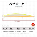 Hunthouse 175mm 24.5g Tide Minnow Fishing Lure Slim Flyer Hard Bait Floating Wobblers Saltwater For Seabass Bass Fish Tackle