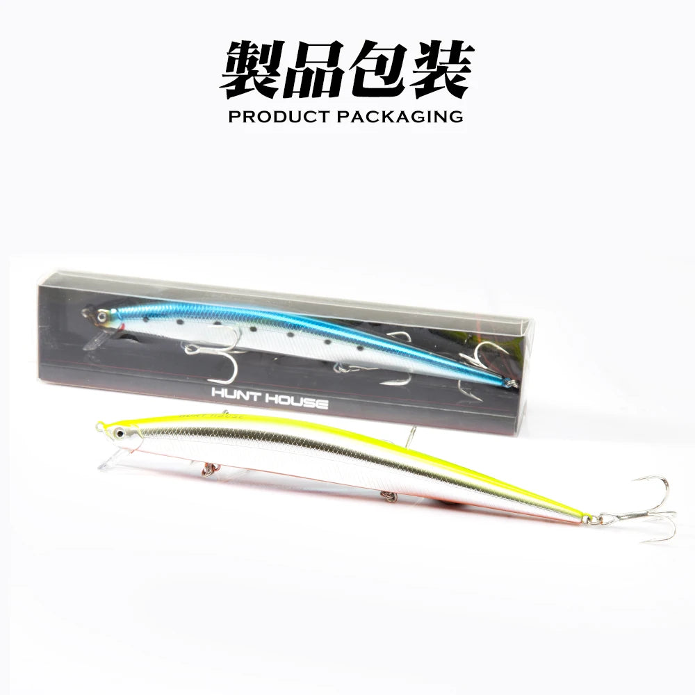 Hunthouse Tide Minnow Flyer Fishing Lure 175mm 31g Long Casting Sinking Hard Bait Pesca Jerkbaits Seabass Pike Tackle