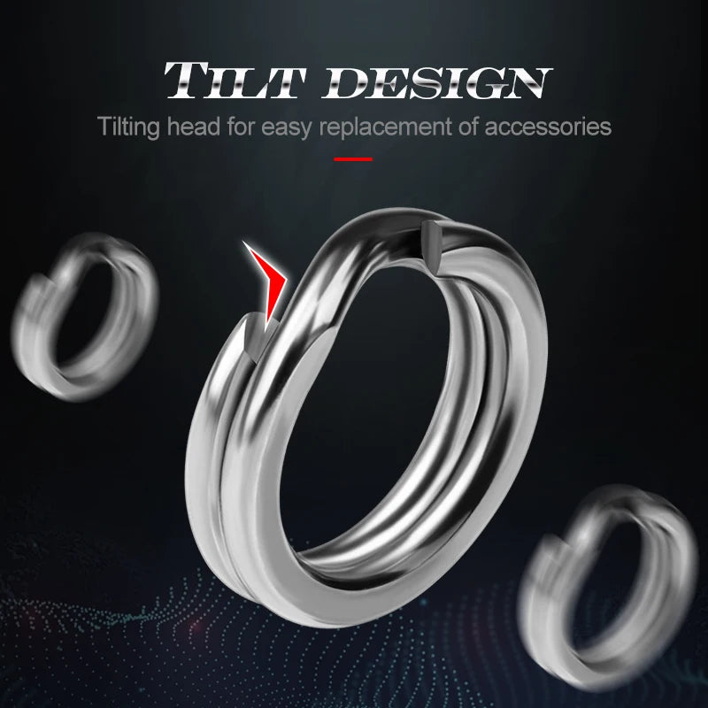 Hunthouse 30PCS/bag 3mm-8mm Flatten Double Circle Stainless Steel Connector Fishing Split Rings Swivel Fishing Accessories