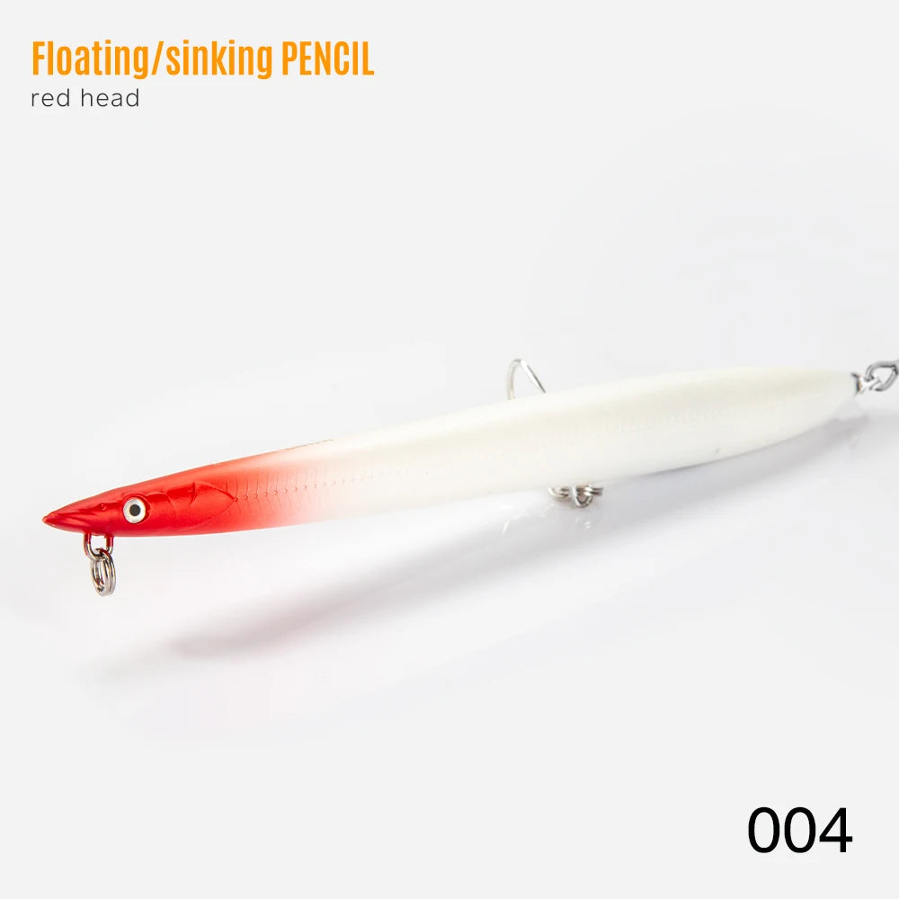 Hunthouse Sea Fishing Pencil Lure 180mm 37gS Sinking Hard Creature Baits Sandeel Lures Fishing For Sea Bass LW502
