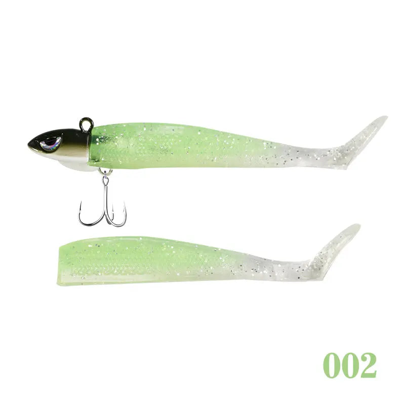 Hunthouse Glow Soft Minnow Fishing Lure 120mm Soft Silicone Bait Sinking Spinning Wobbler For Seabass Pike Saltwater Tackle