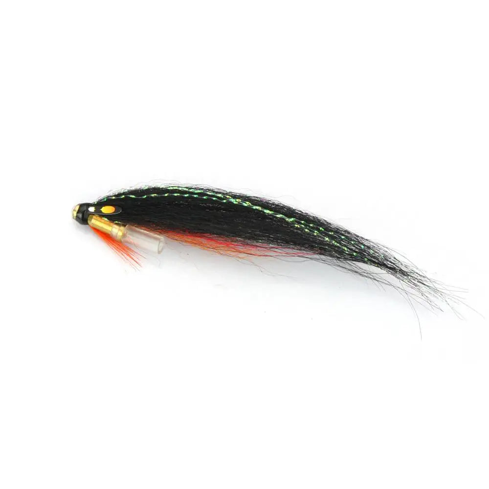 Black Orange Loop Bottle Tube Fly Salmon Sea Trout Flies (8-pack)