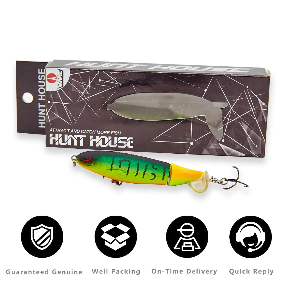 Hunthouse Whopper Plopper Hard Pencil Fishing Lure Rotating Tail 9cm 13cm  Pike Fishing Lure  Artificial Bait Pescar Stickbait