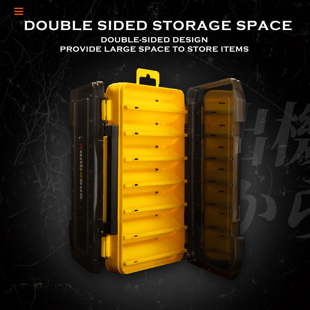 Hunthouse Fishing Accessories Fishing Box Compartments Lure Hook Boxes Storage Double Sided High Strength Fishing Tackle