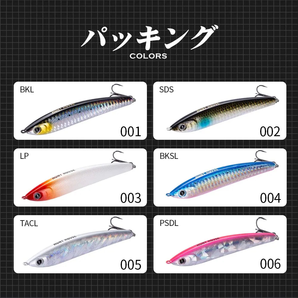 Hunthouse Sinking Pencil Fishing Lures 100mm 33g Sinking Stickbait Long Casting Jigging Artificial for Bass Trout Pesca Tackle