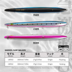 Hunthouse Sea Fishing Pencil Lure 180mm 37gS Sinking Hard Creature Baits Sandeel Lures Fishing For Sea Bass LW502