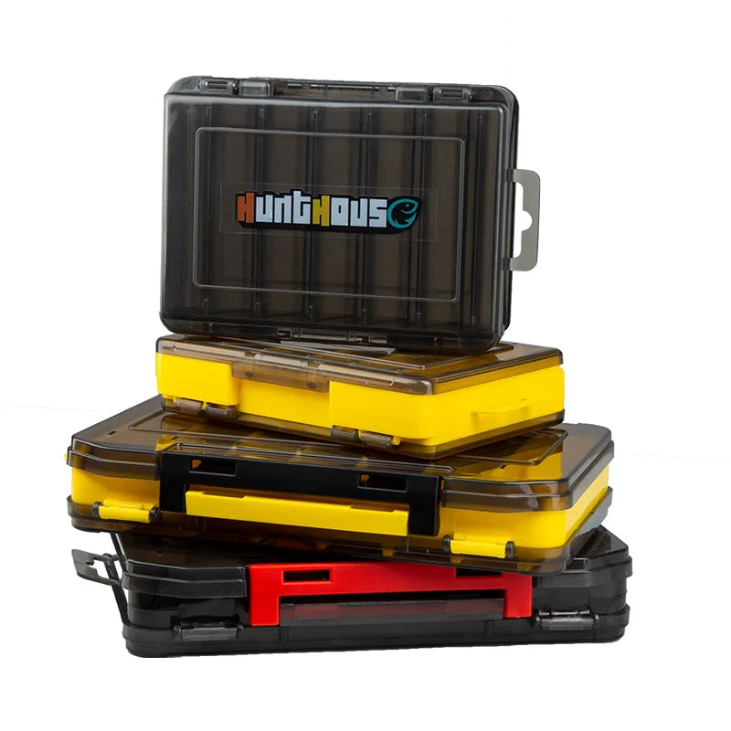Hunthouse Fishing Accessories Fishing Box Compartments Lure Hook Boxes Storage Double Sided High Strength Fishing Tackle